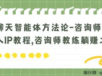 聊天智能体方法论：咨询师教师个人IP教程，教练躺赚变现之路