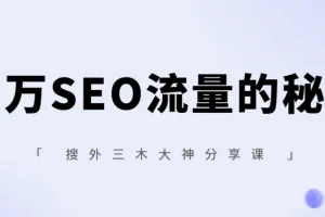 搜外三木大神分享课【百万SEO流量的秘密】