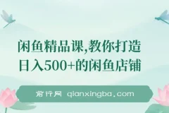 闲鱼精品课：从零到日入500+的店铺运营全攻略，实操详解一看就会