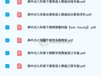 初中典中点全科目PDF合集，七至九年级各版本同步练习册打包