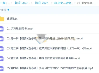 2027高三高考历史 刘莹莹 一轮暑假班 系统复习课程