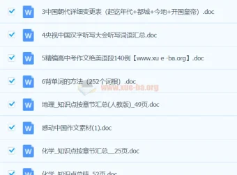 我要当学霸 初中全科知识点总结Word文档合集