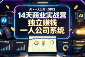 AI×一人公司14天商业实战营：从0到1搭建你的AI驱动赚钱系统