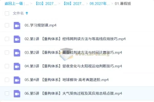 2027高三高考地理 王群 暑假班 重构体系专题课