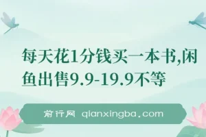 每天1分钱买书，闲鱼转售9.9-19.9元，多账号操作新手也能上手