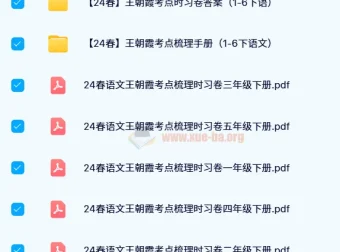 24春王朝霞考点梳理时习卷（1-6年级语文下册）全册含答案与考点手册