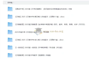 2025中考押题大全套：万唯黑白卷/定心卷、天星金考卷、鼎成仿真卷等全国多版本汇总