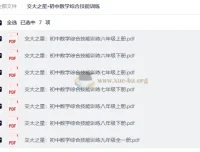 交大之星·初中数学综合技能训练：六至九年级全学段PDF合集