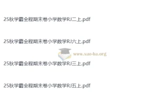 25秋学霸全程期末卷小学数学RJ1-6上（抢先版）人教版上册期末复习必备