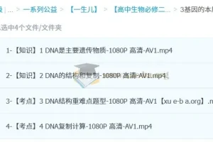 一生儿高中生物必修二：遗传与进化全考点精讲视频课