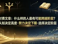 跨越阶层的底层逻辑：认知、努力与选择的博弈｜U君笔记深度解析