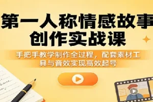 第一人称情感故事制作全流程实操课，高流量易变现新手赛道