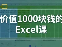 价值1000块钱的Excel课：从入门到进阶的实战技能大全