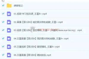 王瑾 2024高一化学 A+春季班 全套视频课程+课堂笔记