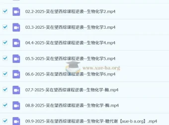 2025吴在望生化理解记忆提高班 西综生物化学系统精讲