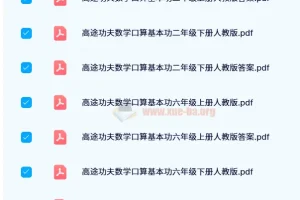 高途功夫数学口算基本功1-6年级人教版上下册全含答案PDF