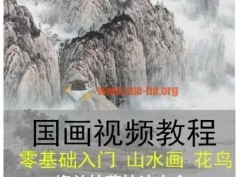 国画视频培训教程自学高清零基础教学入门花鸟山水画水墨技法设计