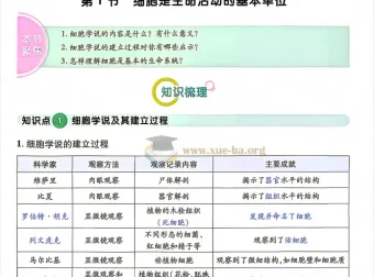 2027一生儿高中生物一本通必修一 教材回归+习题答案全套