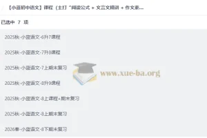 小蓝初中语文课程 阅读公式+文言文精讲+作文素材模板 全程陪跑