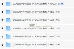 2026版53初中知识清单 7-9年级九科上下册PDF合集