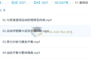 2027高三高考物理 许纪悦一轮暑假班 课程资源