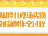 从0到1现场实操视频创作全过程，新手拍片系统课
