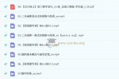 徐丝雨 2025-2026初三数学中考秋上A+班 课程资源