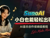 Suno AI音乐创作实战课：从提示词到声音克隆，零基础玩转音乐接单变现