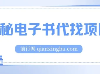电子书代找项目实操教程 零基础入门月入过万揭秘