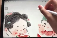 2024钟老师水墨新春主题课：Procreate与PS全流程绘画教学