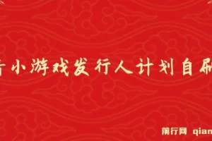 抖音小游戏发行人计划自刷项目 实操教程 日盈利500+可矩阵放大
