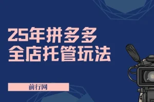 2025拼多多全店托管实战课：矩阵动销裂变玩法，低风险盈利新手运营秘籍