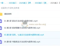 朱汉祺 2025高三高考英语 点睛班 更新中
