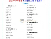 中考必考3500词汇 单词默写本+自测本 高效记背套装