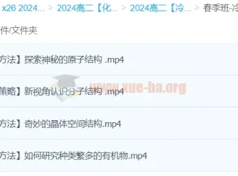 2024高中化学 高二化学 冷士强 春季班 下学期