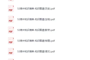53高中知识清单知识图谱(九科)PDF下载｜高中全科知识梳理