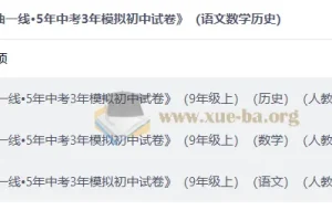 2027曲一线5年中考3年模拟初中试卷（语文数学历史）9年级上册人教版