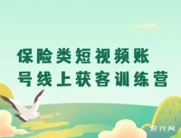 保险短视频线上获客训练营，从定位到剪辑系统掌握短视频获客方法