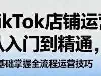 TikTok店铺运营从入门到精通，零基础掌握全流程运营技巧