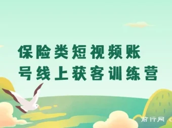 保险短视频线上获客训练营，从定位到剪辑系统掌握短视频获客方法