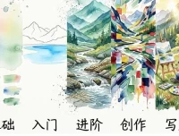 水彩风景五合一系统教程 基础入门进阶创作写生全套合集