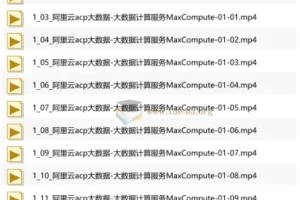 阿里云大数据ACP认证精讲视频课程 题库与MaxCompute专项讲解