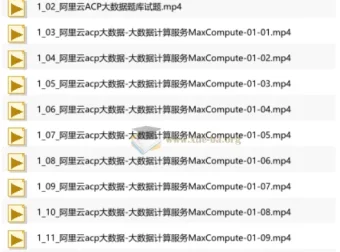 阿里云大数据ACP认证精讲视频课程 题库与MaxCompute专项讲解