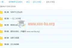 【20-21年】初三数学年卡目标满分班（北师版）上下册全套课程
