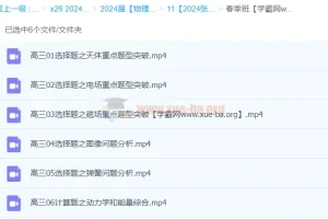 2024高三高考物理 张展博物理春季班 计算题与选择题专项突破