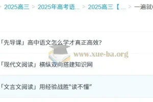 2025高三高考语文一遍就OK 高中语文体系课 全模块通关
