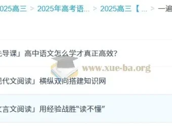 2025高三高考语文一遍就OK 高中语文体系课 全模块通关