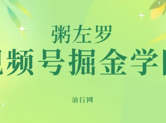 视频号掘金学院：粥左罗35讲实操课程，从入门到变现全解析
