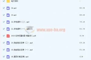 2023高考生物 万猛生物暑假班24讲完结 秋季班持续更新